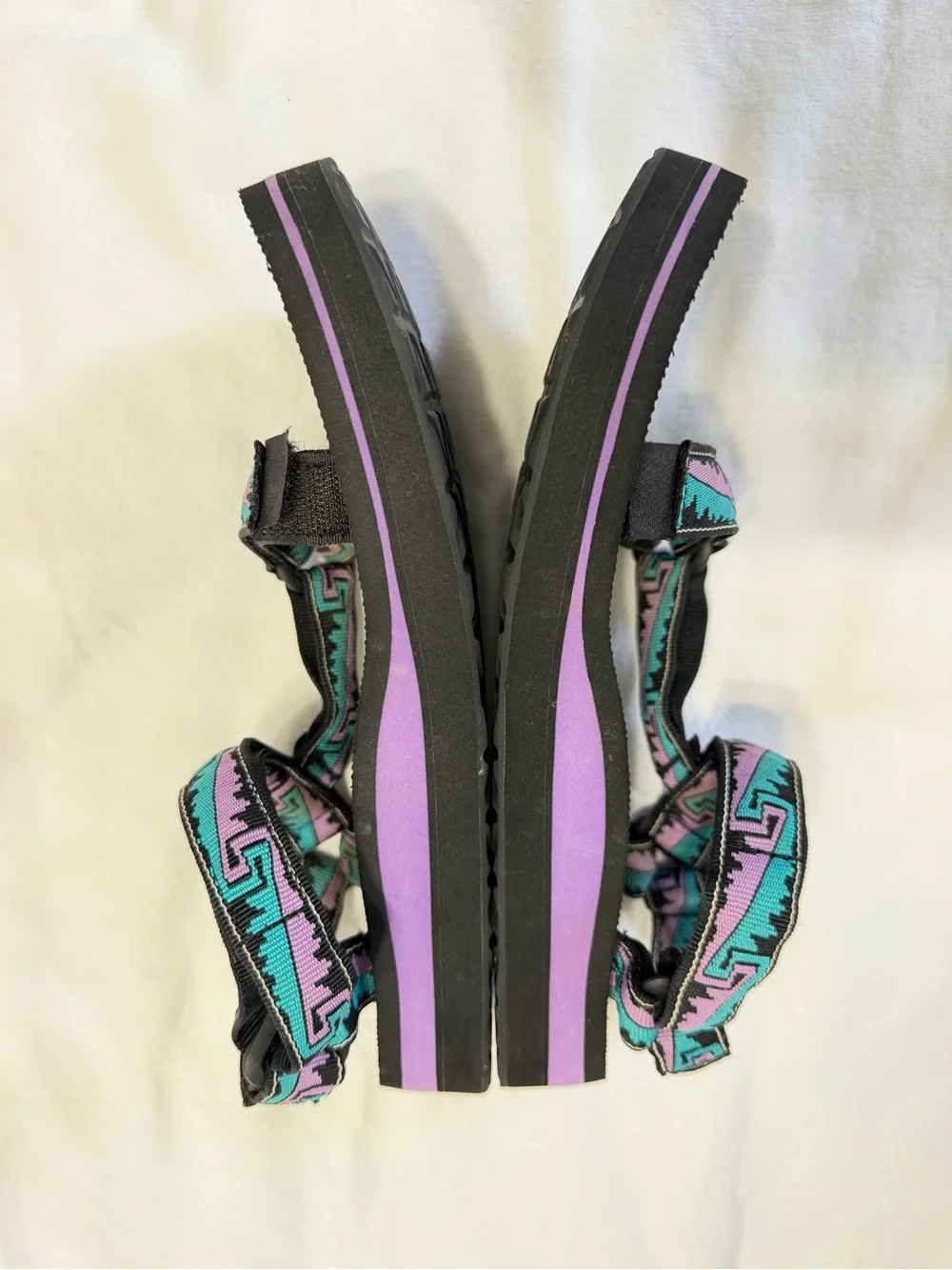 Teva Midform Universal Platform Sandals Womens 9 Black Purple Teal gorpcore